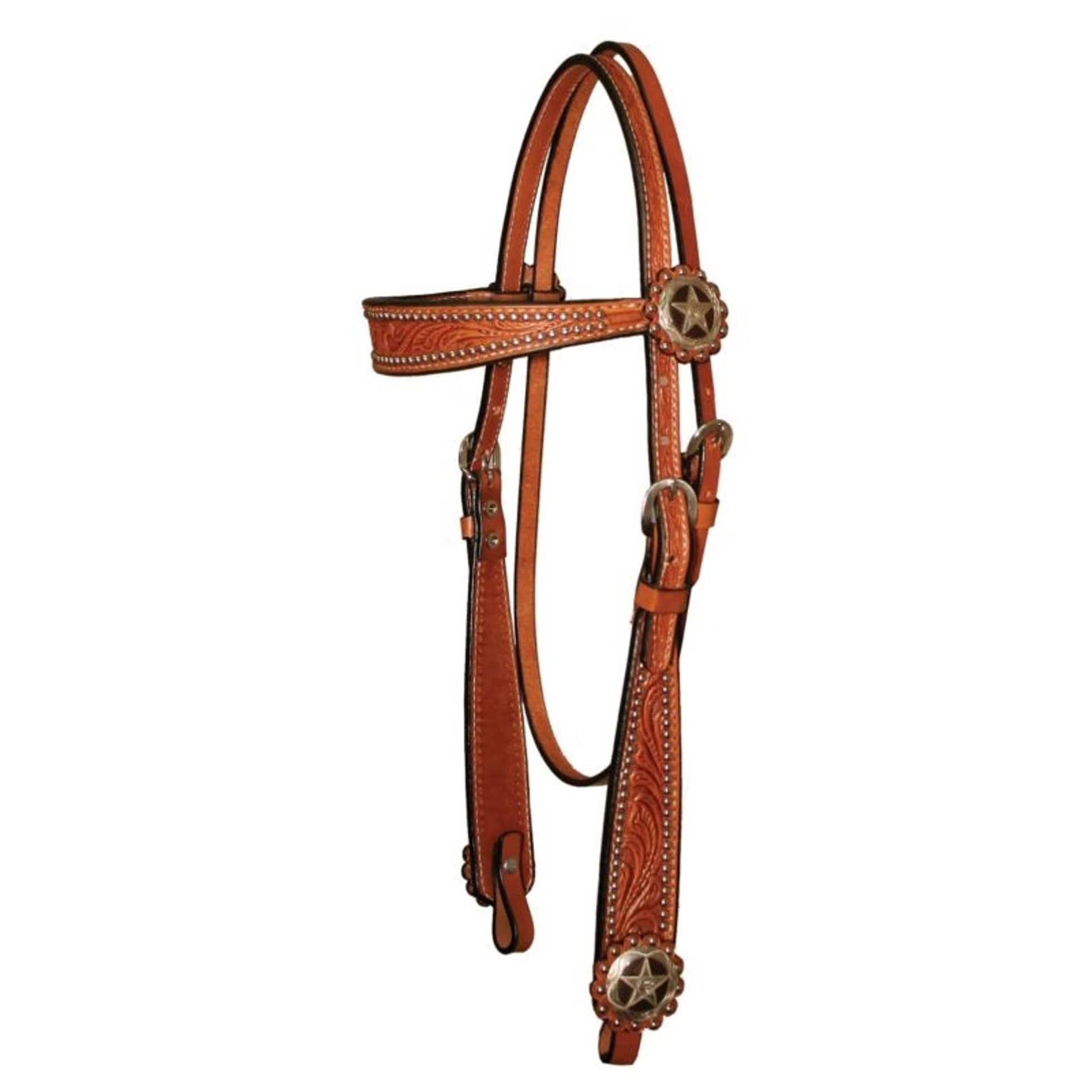 Circle Y Iron Star Floral Old Timer Headstall