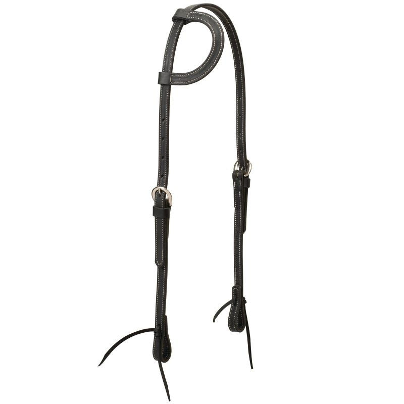 Weaver Black Leather Sliding Ear Headstall
