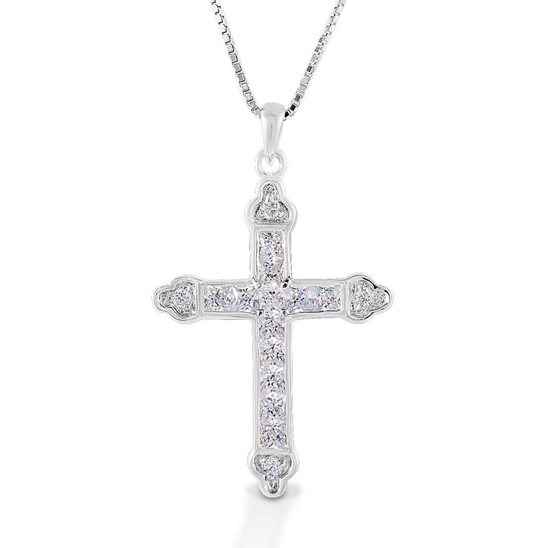 Kelly Herd Channel Set Cross Necklace