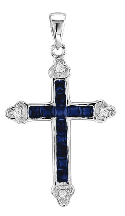 Kelly Herd Channel Set Cross Necklace