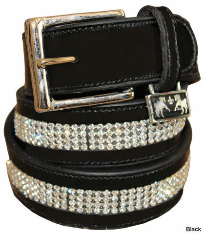 Equine Couture Ladies Bling Leather Belt Lg Havana