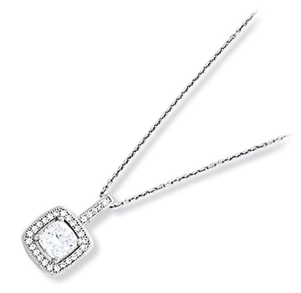 Kelly Herd Cubic Zirconia Square Pendant