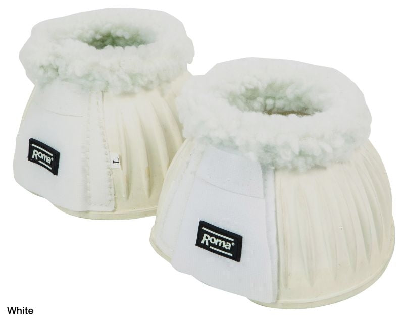 Roma Fleece Trim Rubber Bell Boots Cob Black