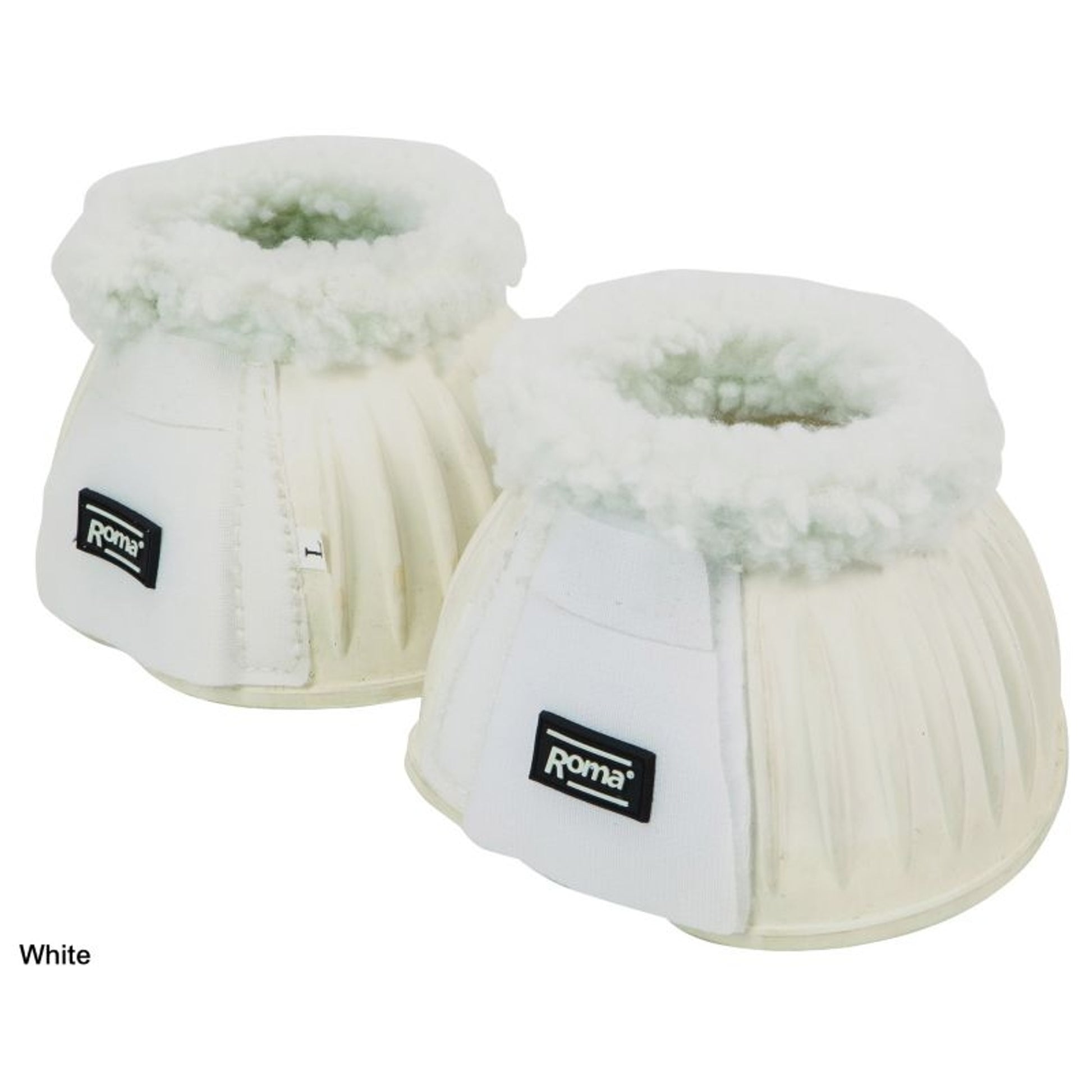 Roma Fleece Trim Rubber Bell Boots Cob Black