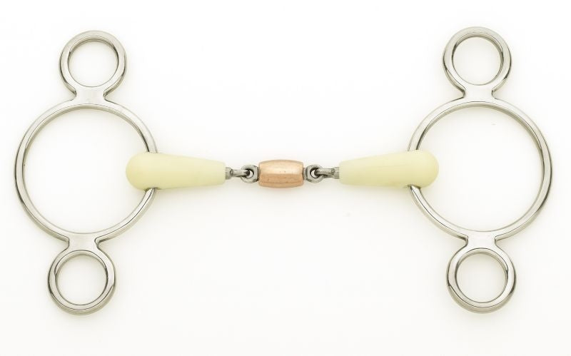 Happy Mouth Copper Roller 2 Ring Gag Bit