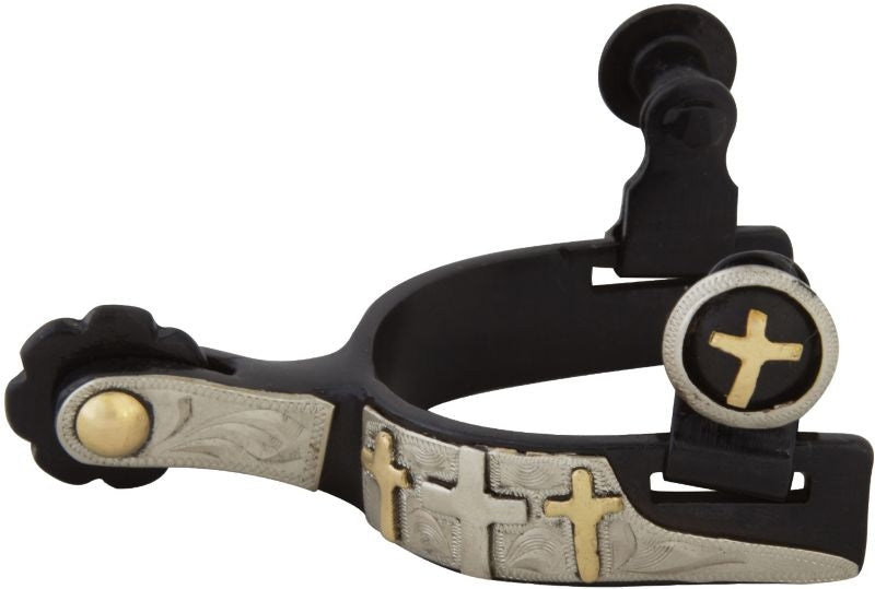 Western BS Silver Triple Cross Toddler Spurs