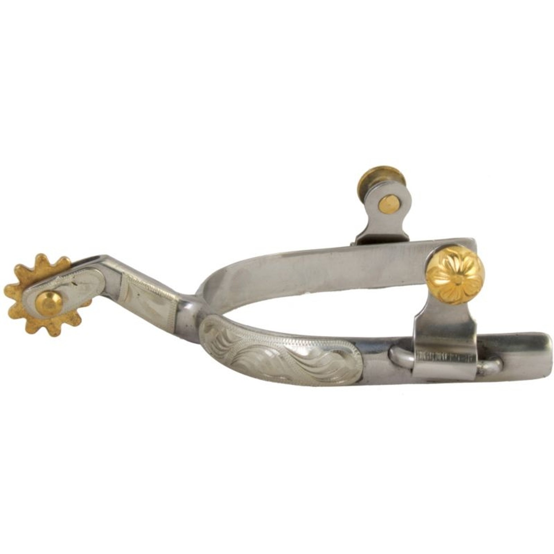 Western SS Silver 10pt Mens Roping Spurs
