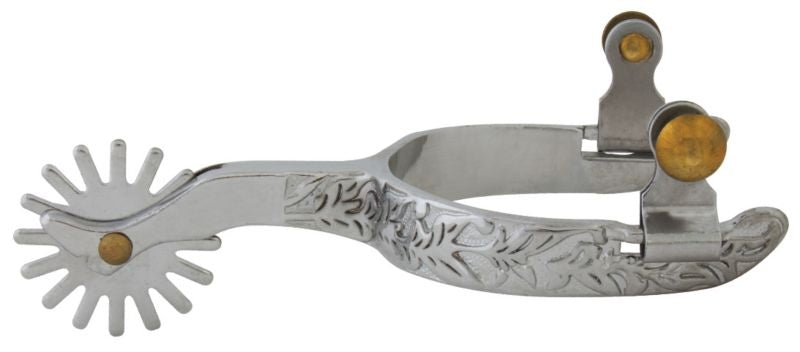 Western CP Silver Embossed 16pt Mens Spurs