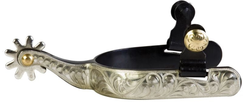 Western BS Silver Del Rio 9pt Mens Roper Spurs