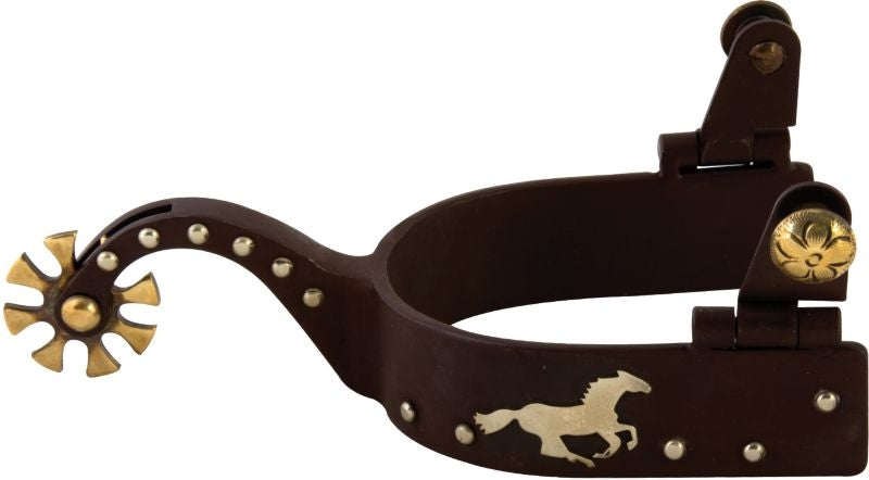 Western AT Running Horse 9pt Mens Spurs