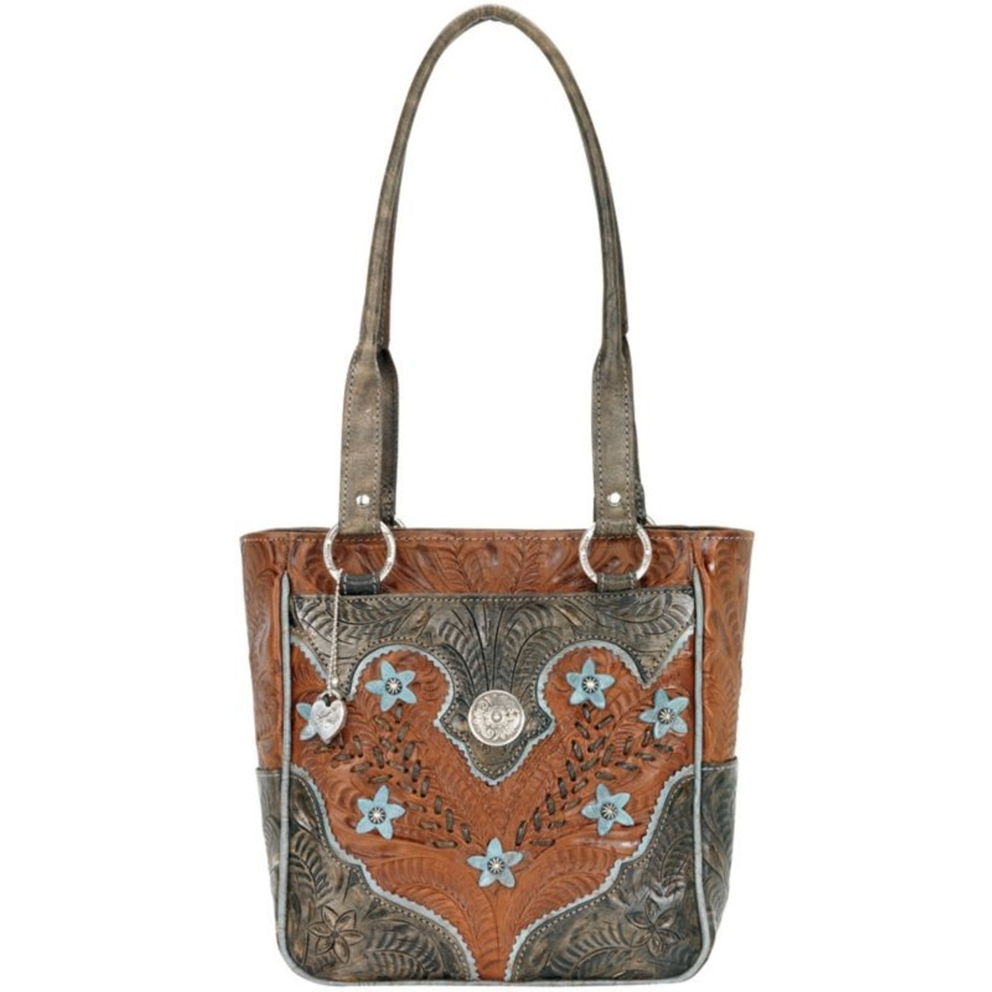 American West Desert Wildflower Zip Top Tote Handbag
