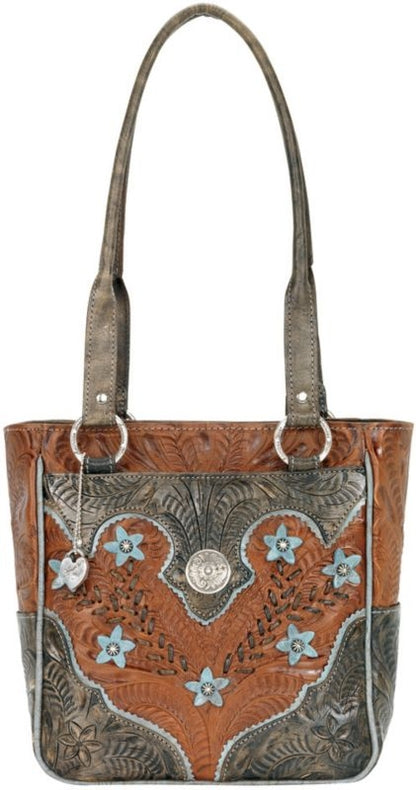 American West Desert Wildflower Zip Top Tote Handbag