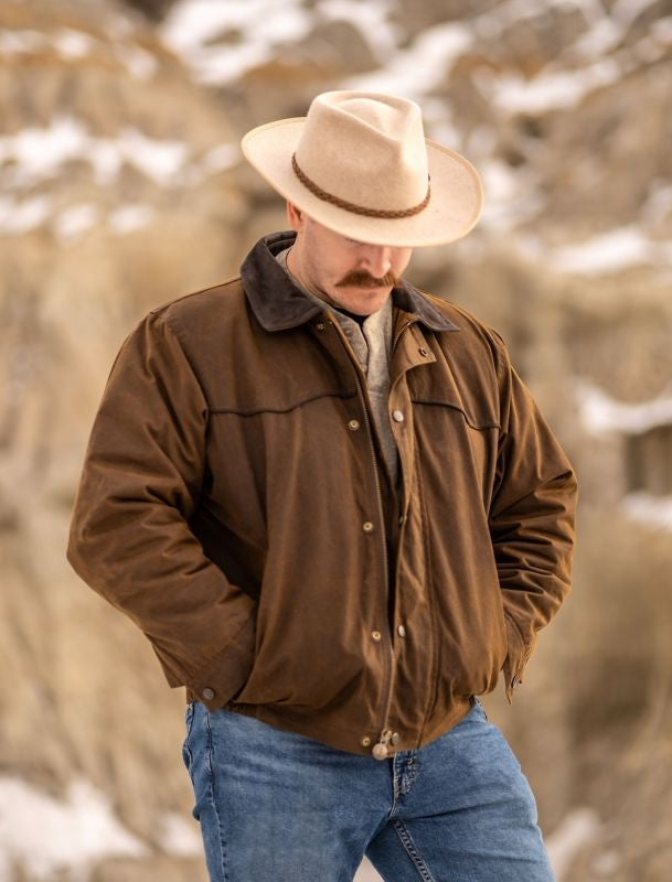 Outback Oilskin Mens Trailblazer Jacket S Bronze
