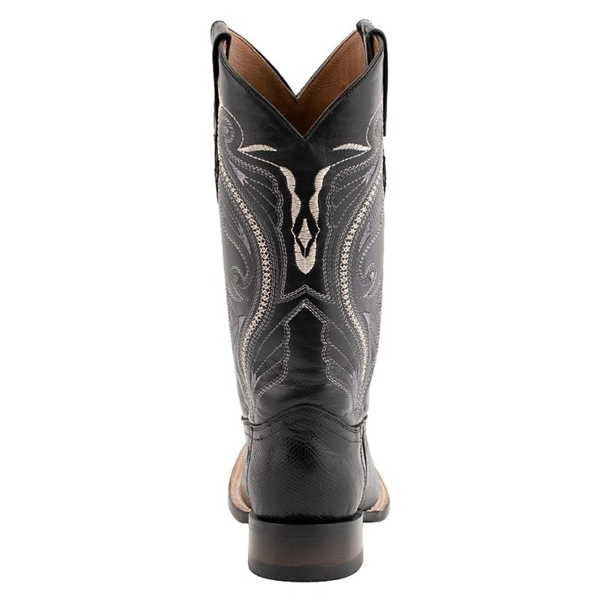 Ferrini Mens Teju Lizard Sq Toe Black Boots