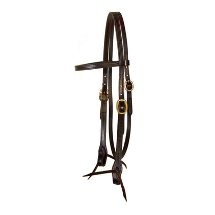Tucker Browband Headstall with Brass Hardware