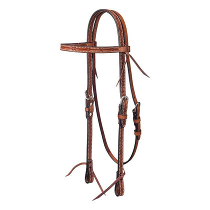 Silver Royal Barbwire Browband Headstall