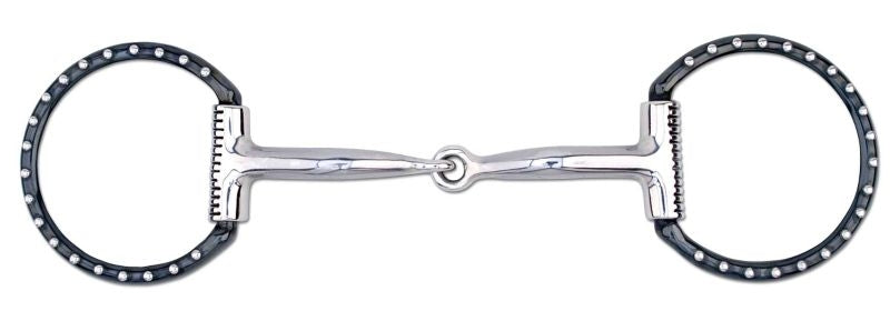 Myler Black Steel Western Dee SS Dots Snaffle