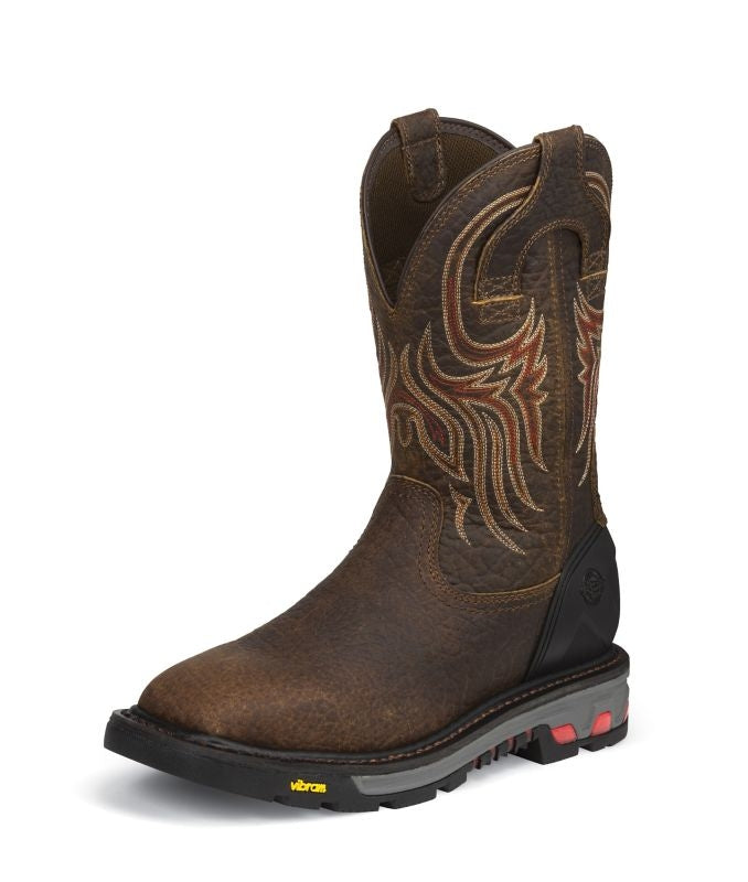 Justin Mens Commander X5 Sq Toe Work Boots