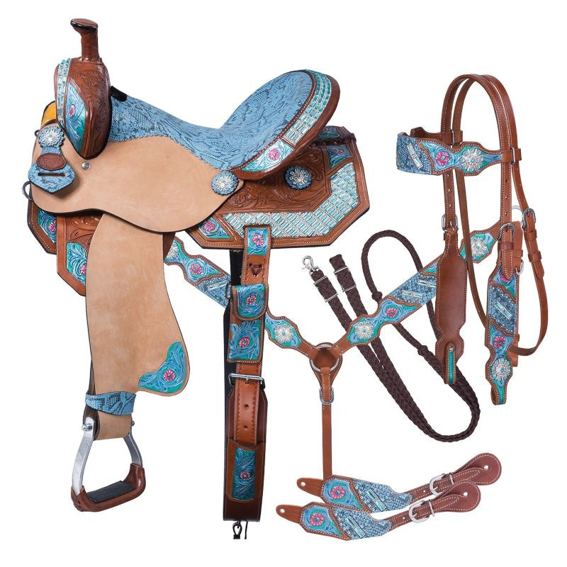 Silver Royal Macaelah Barrel Saddle 5-PC Package