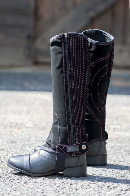 Dublin Kids Easy-Care Half Chaps I XS Black Teal