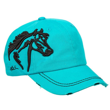 Lila 3D Horse Head Distressed Cap