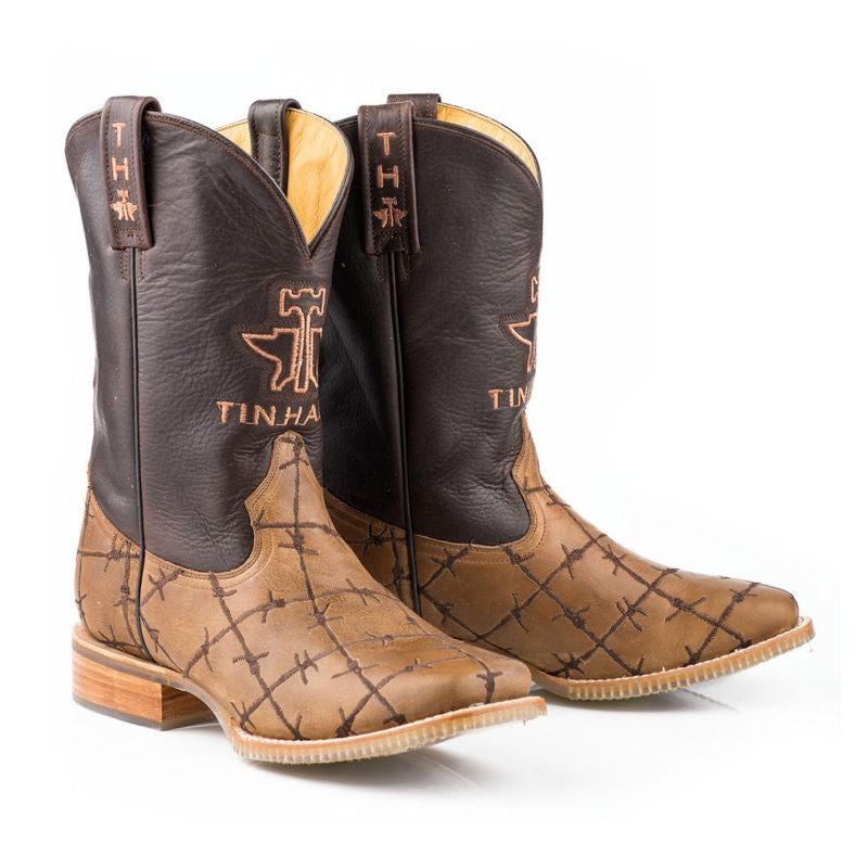 Tin Haul Mens Dont Fence Me In Sq Toe Boots