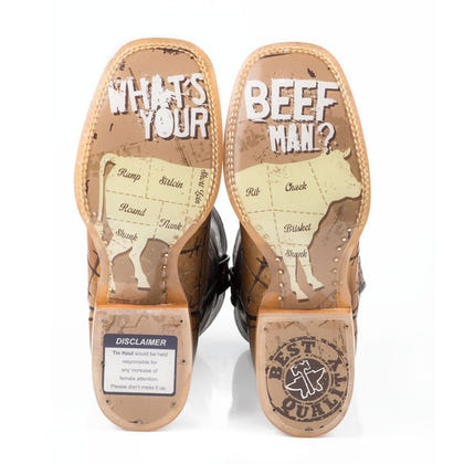 Tin Haul Mens Dont Fence Me In Sq Toe Boots