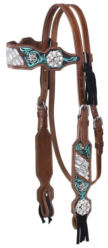 Silver Royal Ashton Browband Headstall with Fringe