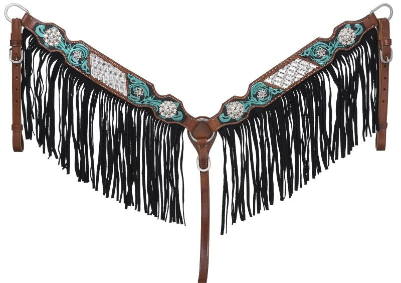 Silver Royal Ashton Breast Collar with Fringe