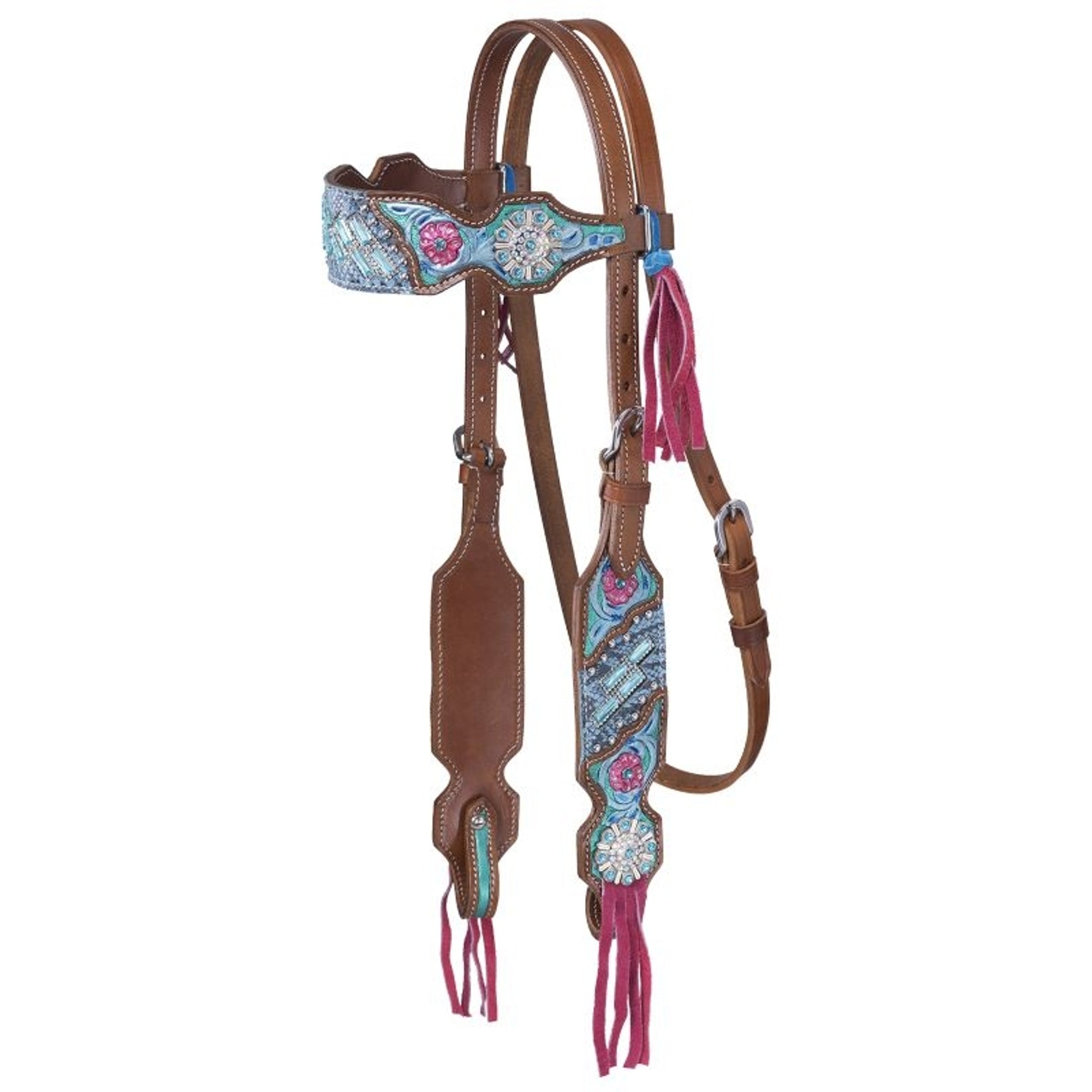 Silver Royal Macaelah Browband Headstall with Fringe