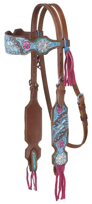 Silver Royal Macaelah Browband Headstall with Fringe