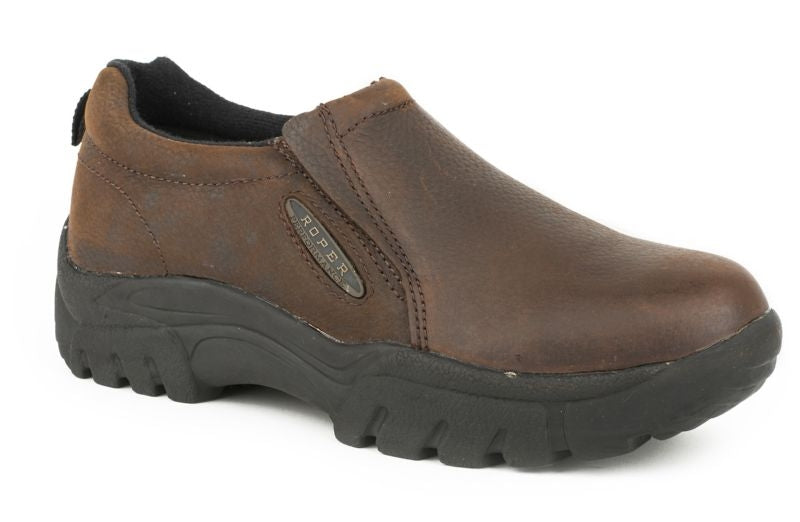 Roper Mens Performance Slip-On Dark Brown Shoes