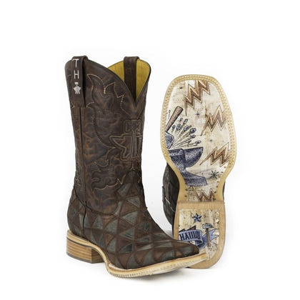 Tin Haul Mens Triangles Square Toe Boots