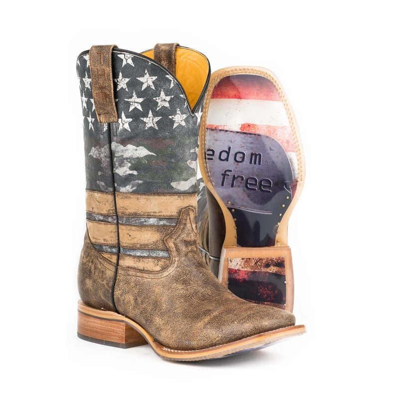 Tin Haul Mens Freedom Square Toe Boots