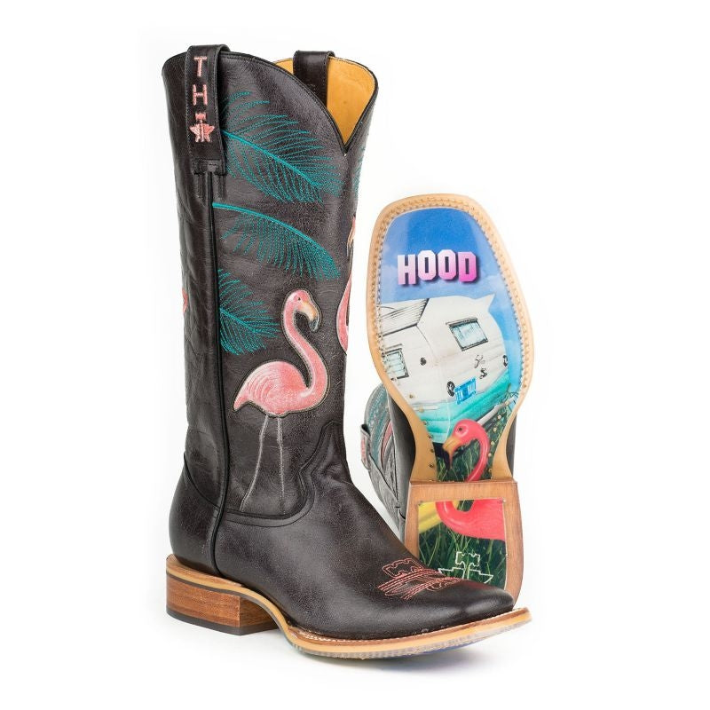 Tin Haul Ladies Flamingo Square Toe Boots
