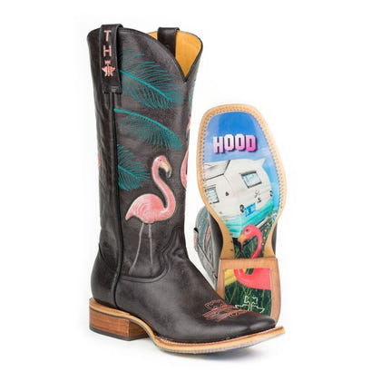 Tin Haul Ladies Flamingo Square Toe Boots