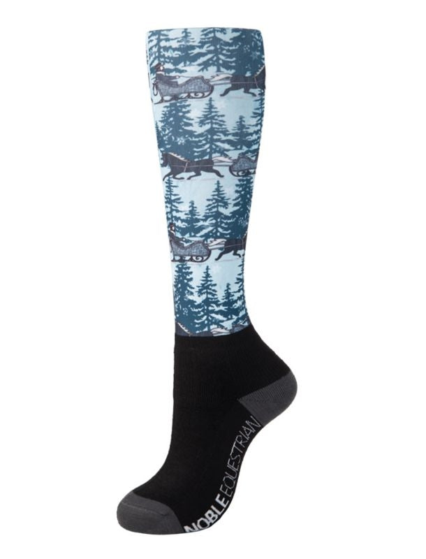 Over The Calf Printed Merino Wool Peddies