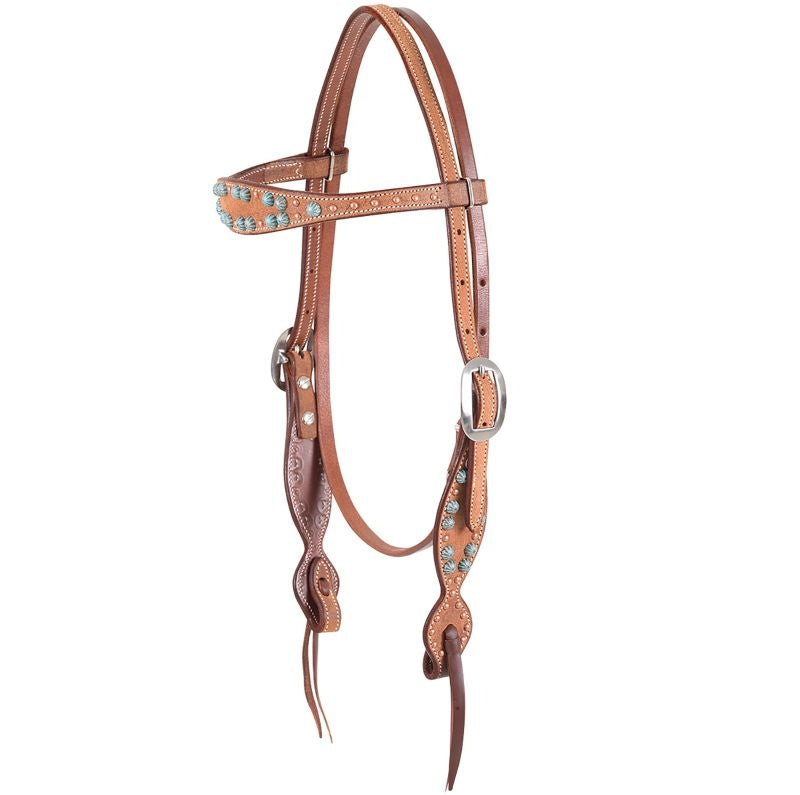 Martin Saddlery Turquoise Dots Browband Headstall