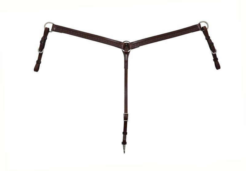 Circle Y Straight 1 1/2in Tooled Breast Collar