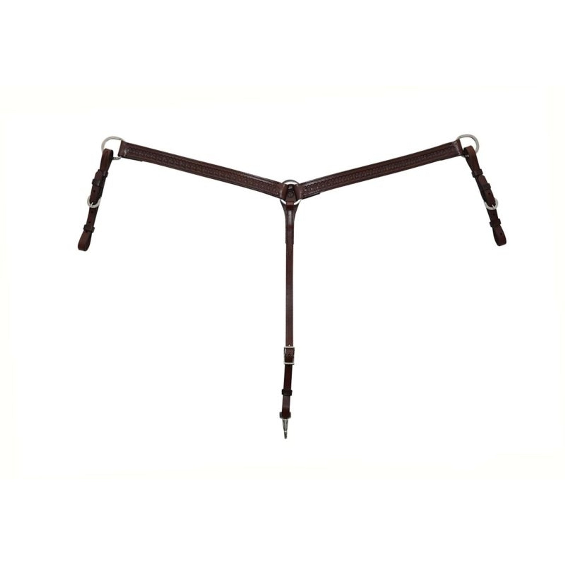 Circle Y Straight 1 1/2in Tooled Breast Collar