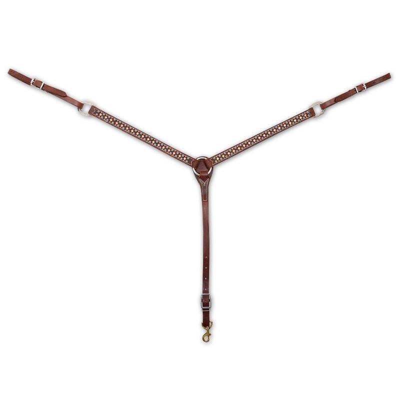 Martin Saddlery Turq/Copper Dots 1in Breast Collar