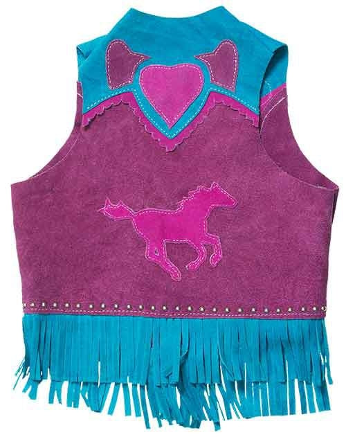 Tough1 Premium Youth Chap/Vest Set Horse/Heart