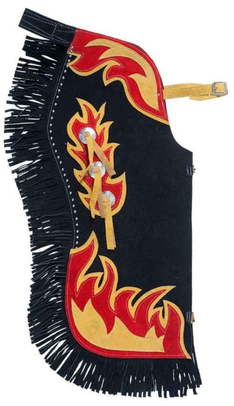 Tough1 Premium Youth Chaps with Horse and Flame