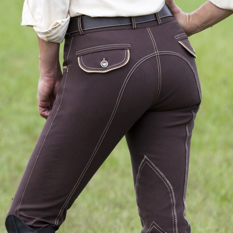 Huntley Ladies Brown Knee Patch Riding Pant