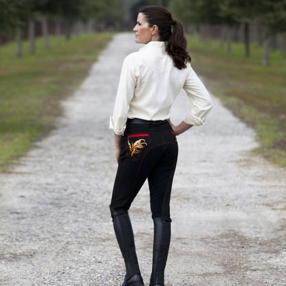 Huntley Ladies Black Knee Patch Riding Pant