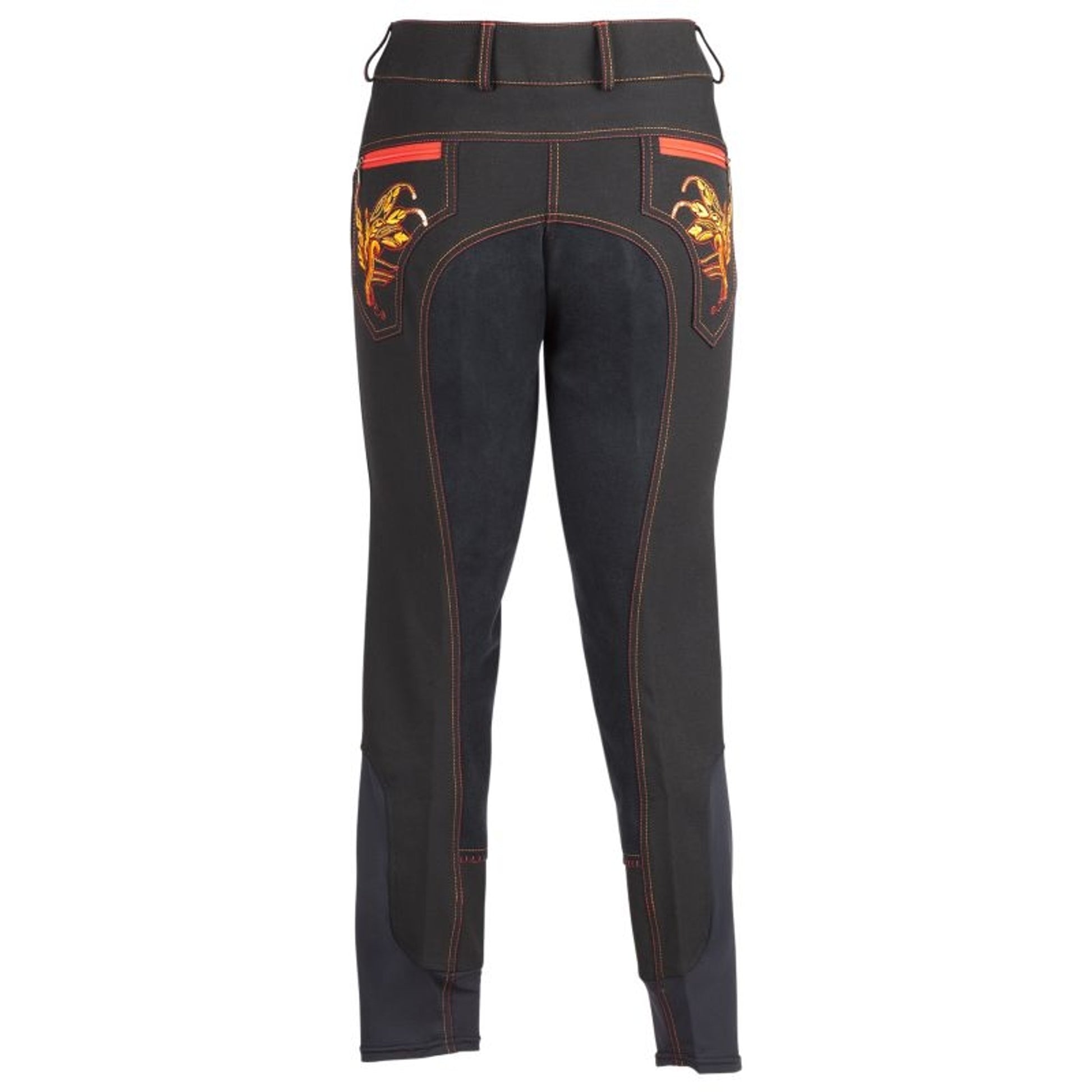 Huntley Ladies Black Knee Patch Riding Pant