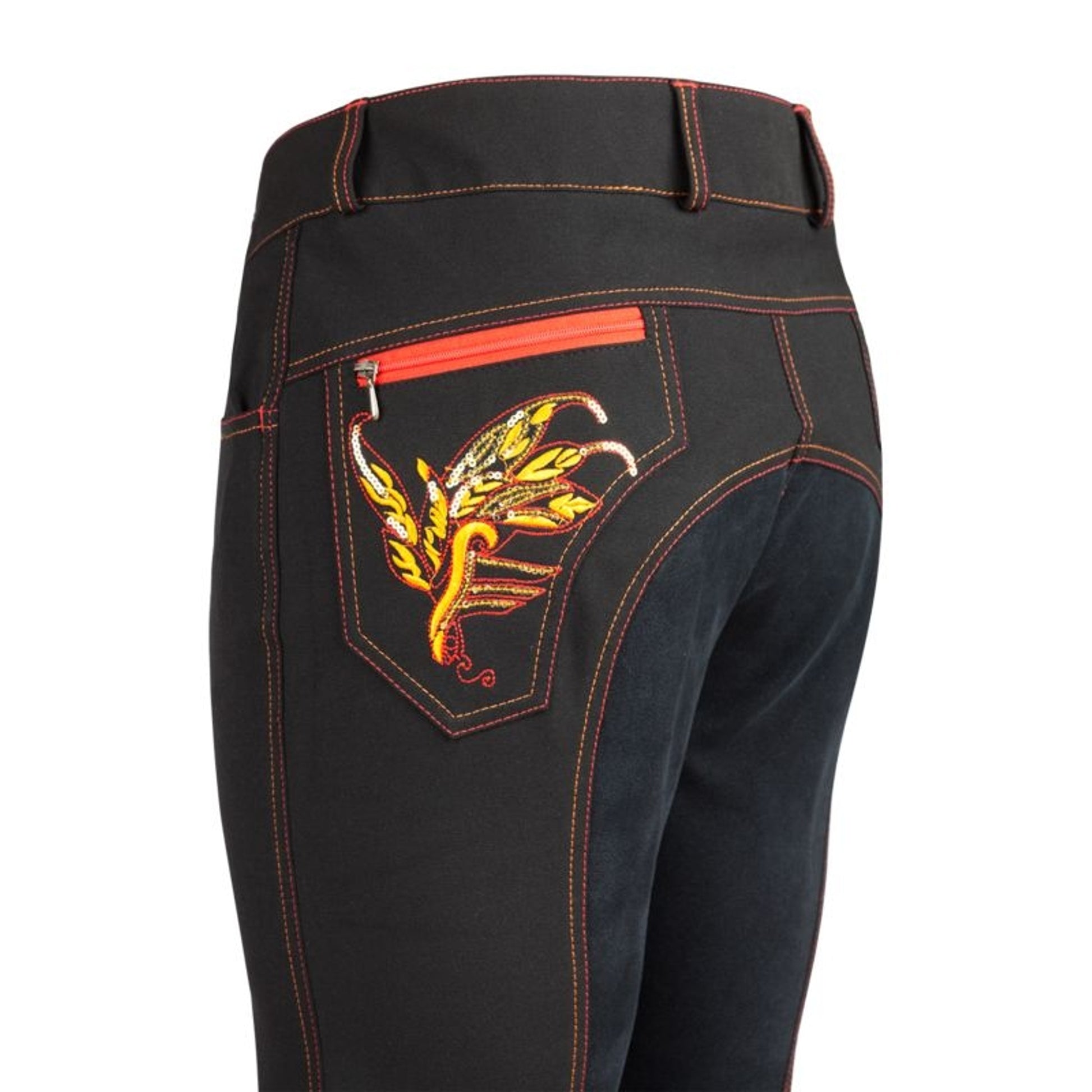 Huntley Ladies Black Knee Patch Riding Pant