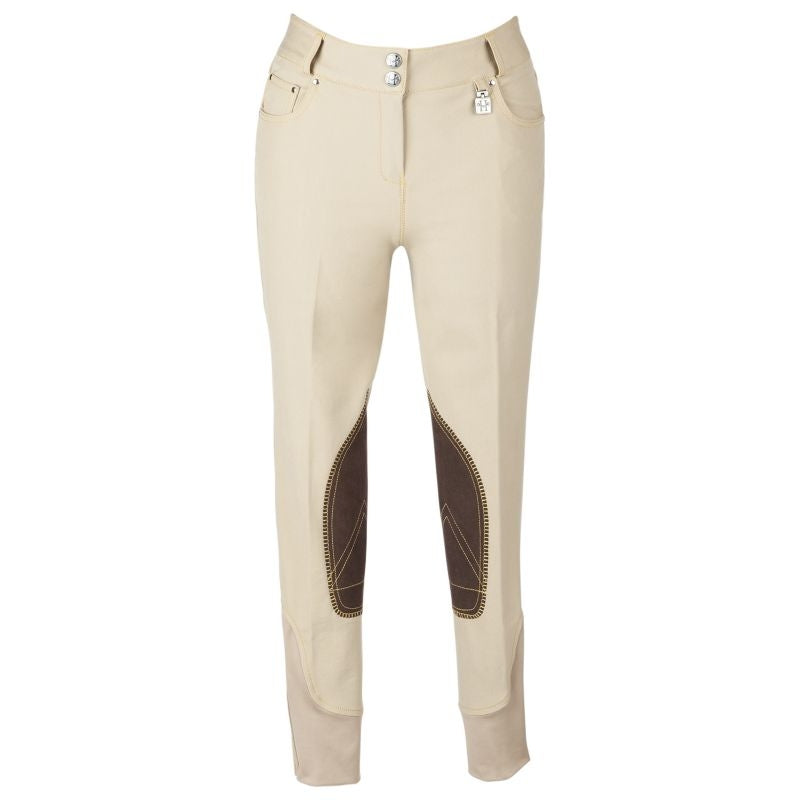 Huntley Ladies Beige Knee Patch Riding Pant