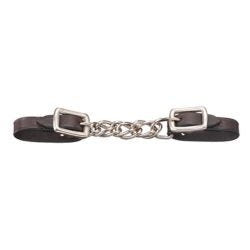 Tough1 Mini Leather Flat Chain Curb Strap