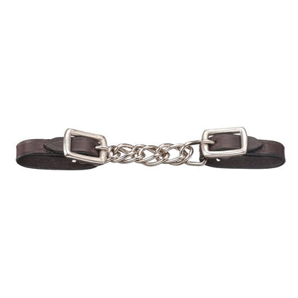 Tough1 Mini Leather Flat Chain Curb Strap